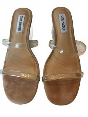 Steve Madden Issy Clear Strappy Heels 6M